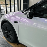 Color Shift White Purple Glossy Vinyl Wrap
