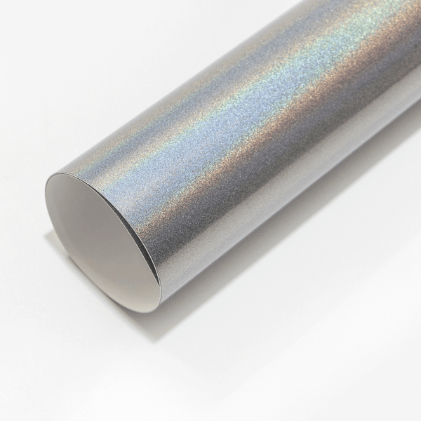 Iridescent Silver Laser Vinyl Wrap